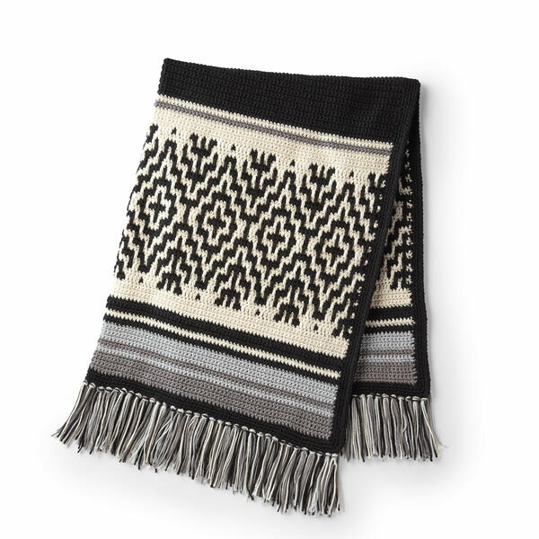 Nordic Stripes Crochet Blanket Pattern