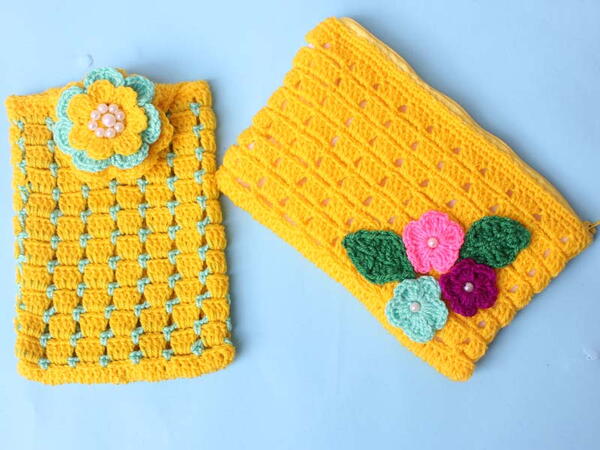 Crochet - Crosia Free Pattern with Video Tutorials: Easy Puffy Colorful  Purse