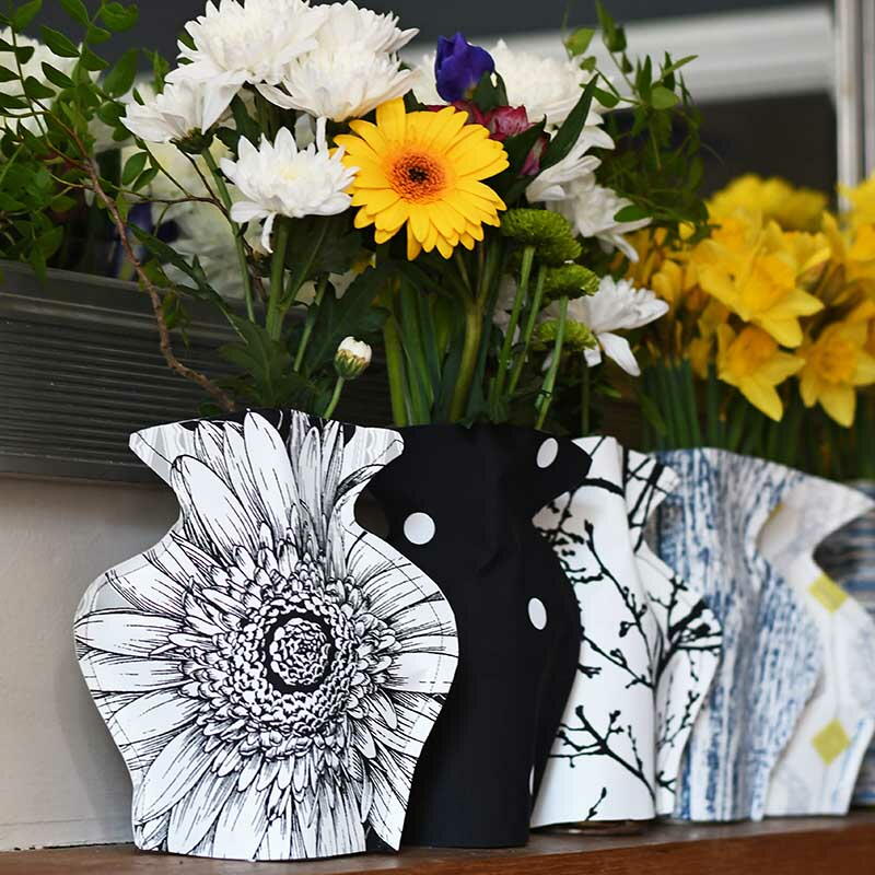 Repurposed Wallpaper Sample Vases