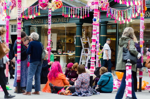 Yarn bombing group.