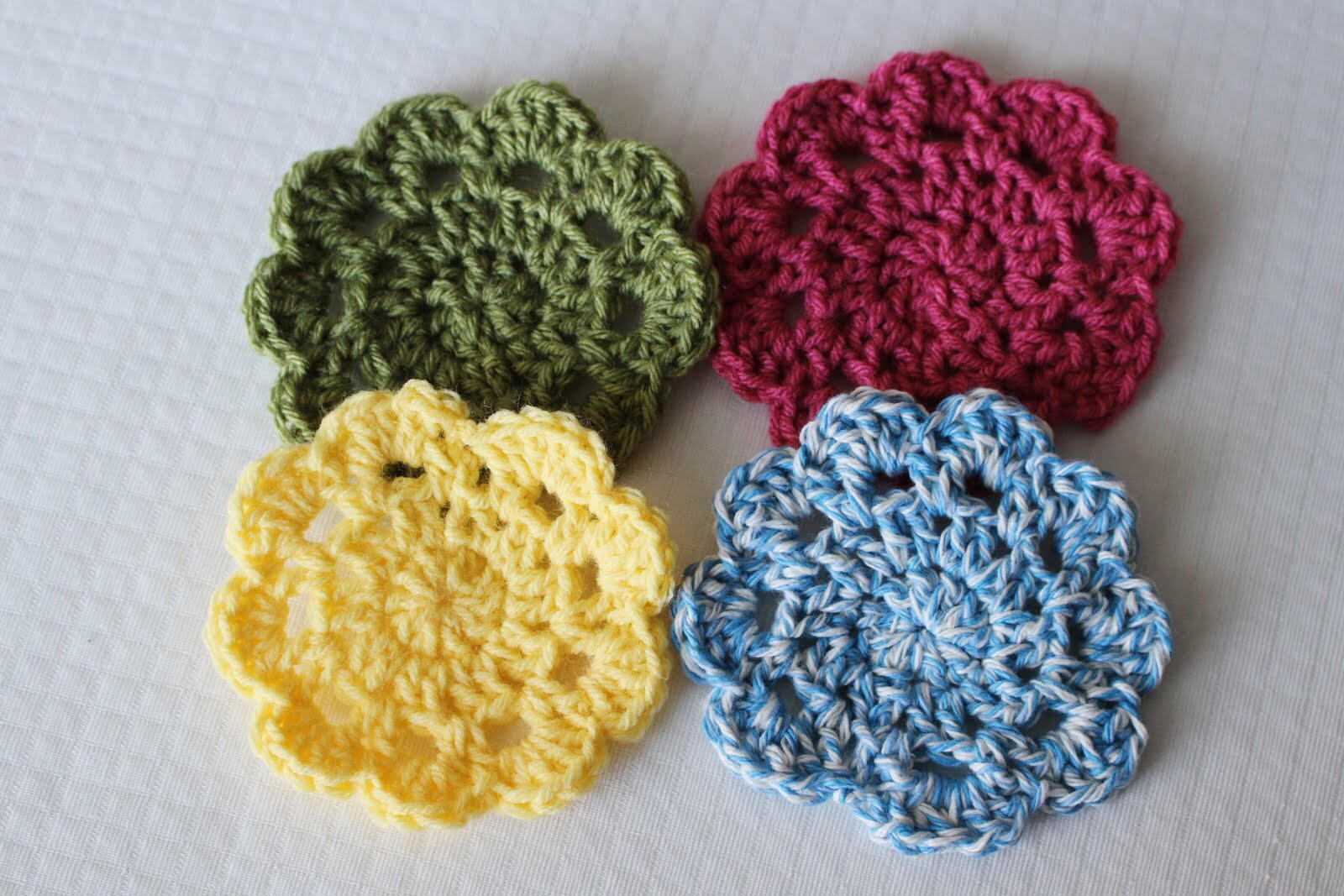 Lily Sugar'n Cream Mock-Rame Crochet Coasters Set Pattern