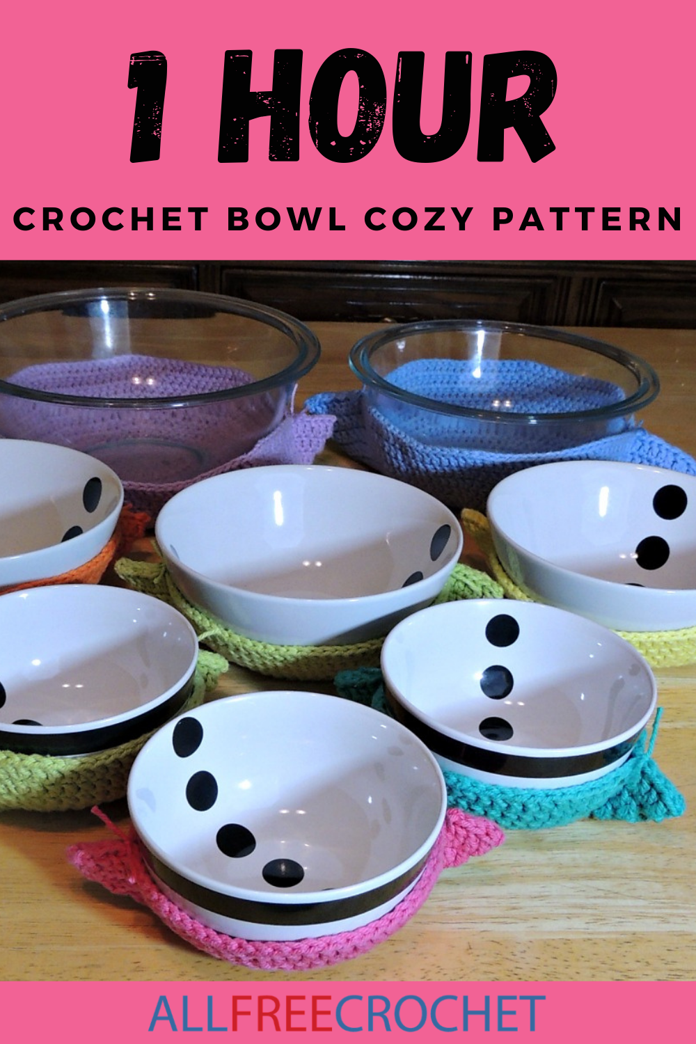 Crochet Bowl Cozy Pattern Blossom Bowl Cozy 2 Sizes in 1 Easy