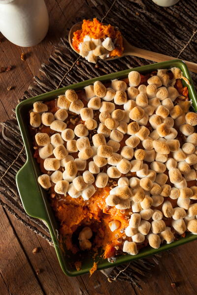 Homemade Sweet Potato Casserole With Marshmallows