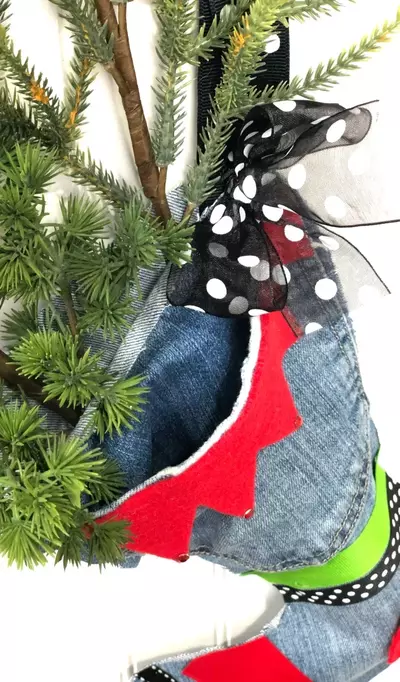 Upcycled Denim Stocking For Christmas
