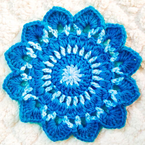 Seaside Coastal Flower Crochet Coaster