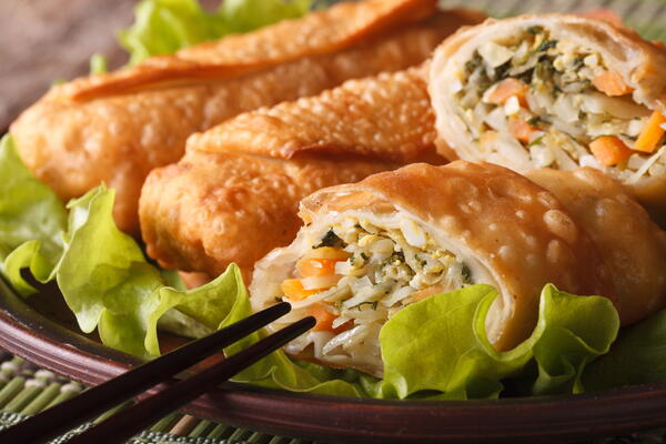 Deep Fried Vegetable Spring Rolls