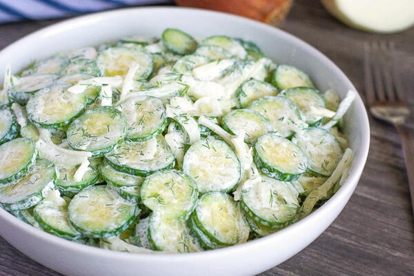 Dill Sour Cream Cucumber And Onions