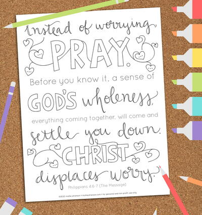 Philippians 4:6-7 Coloring Page