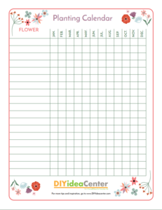 Free Printable Flower Planting Calendar