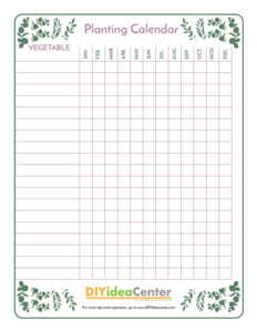 Free Printable Vegetable Planting Calendar