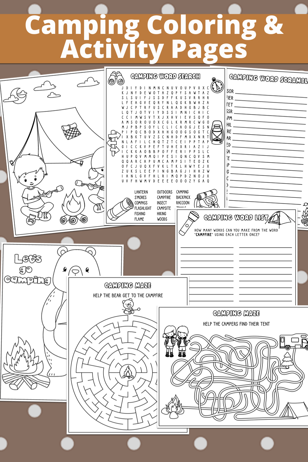 Download Free Camping Coloring Pages And Activity Pages For Kids | FaveCrafts.com