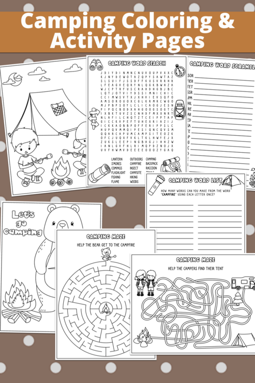 Free Camping Coloring Pages And Activity Pages For Kids