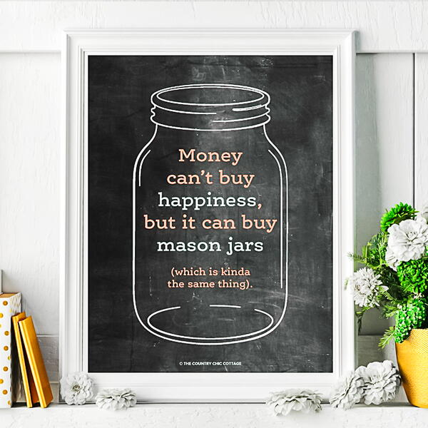 Printable Chalkboard Mason Jar Art