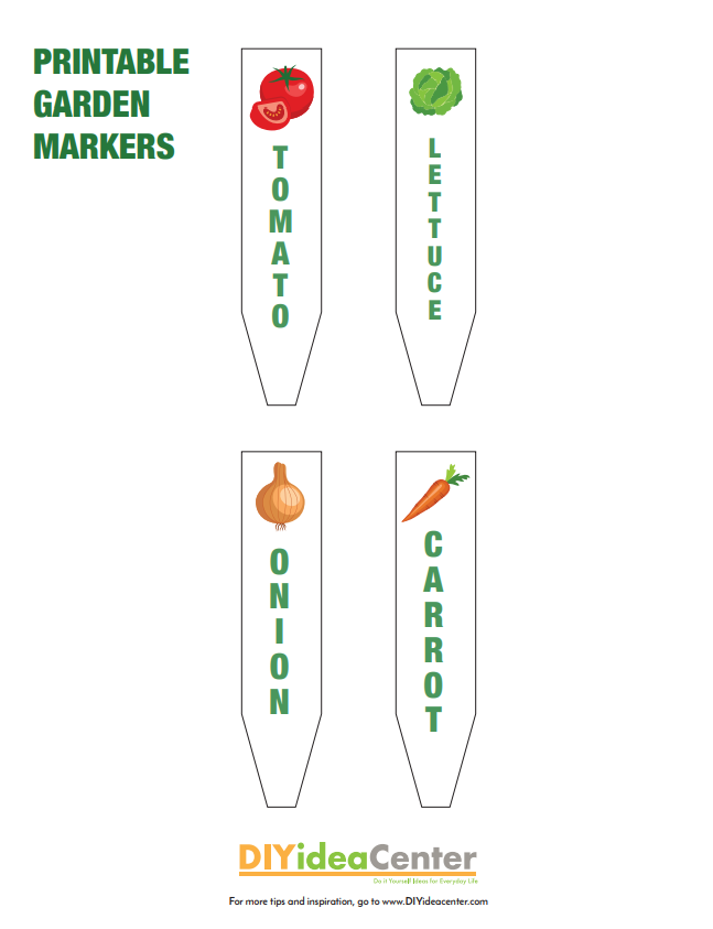 Free Printable DIY Garden Markers | DIYIdeaCenter.com free-printable-diy-garden-markers-diyideacenter-com