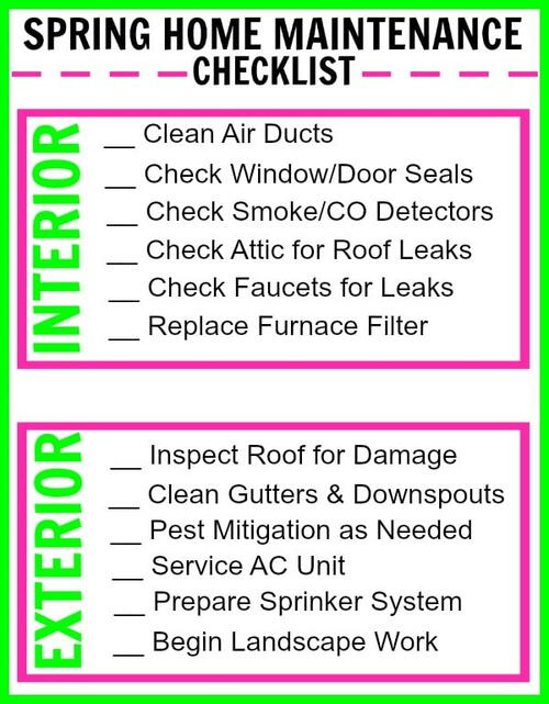 Spring Home Maintenance Checklist