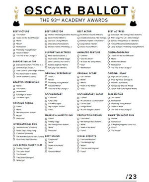 Oscar Ballot Printable 2021 | FaveCrafts.com