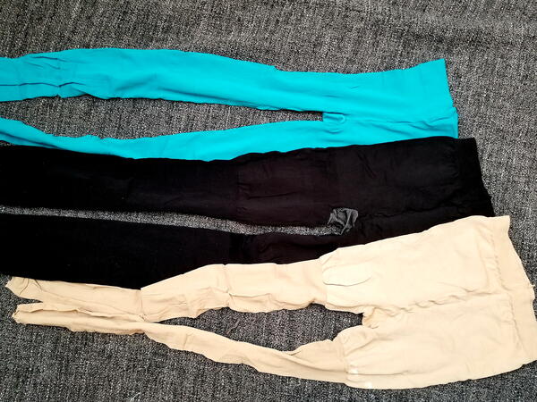 Fix a hole in leggings - Sew shut a rip in tights - Easy hand