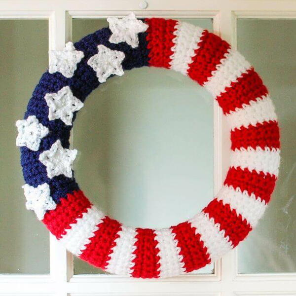 All-American Crochet Wreath