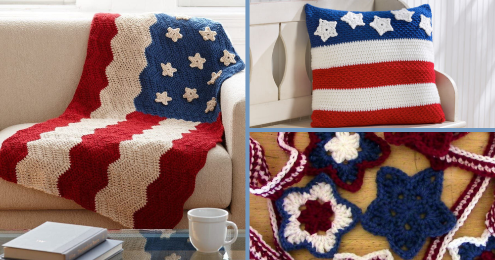 red white blue crochet patterns for afghan free