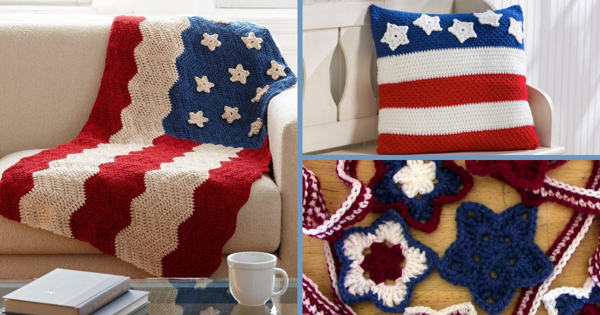 15 Red White and Blue Crochet Patterns (Free!) | AllFreeCrochet.com