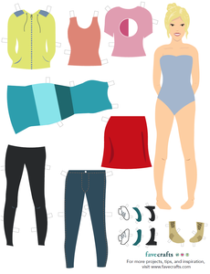 Free Printable Paper Doll PDF | FaveCrafts.com
