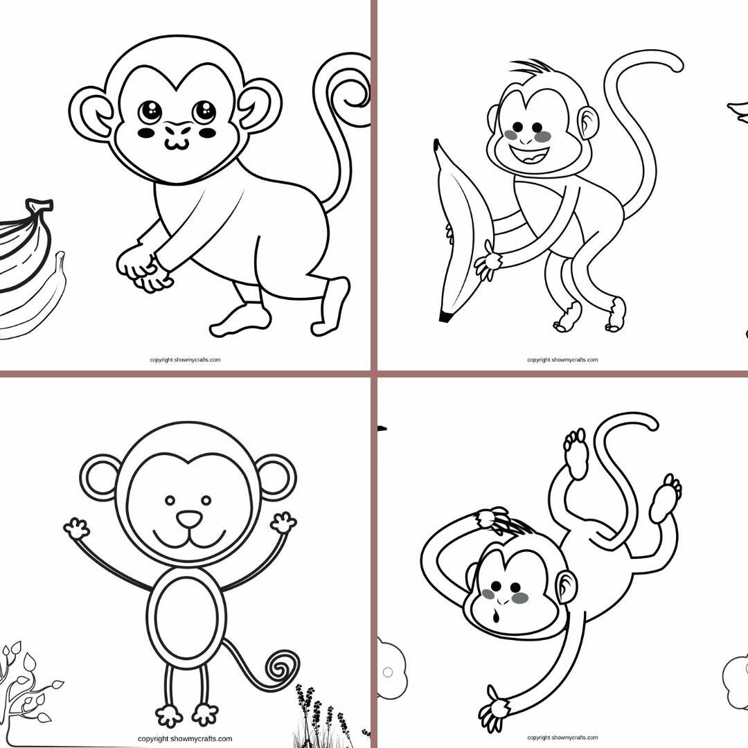 Monkey Colouring Pages | FaveCrafts.com