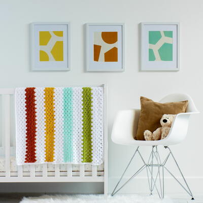 Cheerful Granny Stripe Baby Blanket Pattern