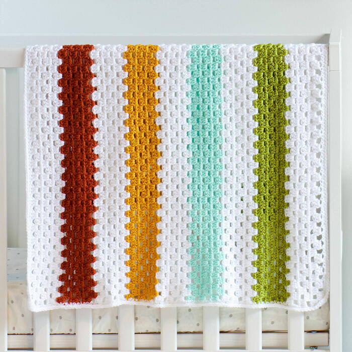 Cheerful Granny Stripe Baby Blanket Pattern Free AllFreeCrochet cheerful-granny-stripe-baby-blanket-pattern-free-allfreecrochet