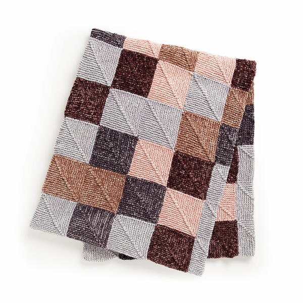 Just Keep Knitting Mitered Squares Knit Blanket