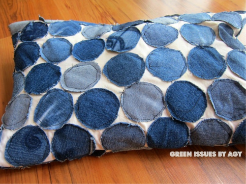 Denim Dots DIY Pillow Cover