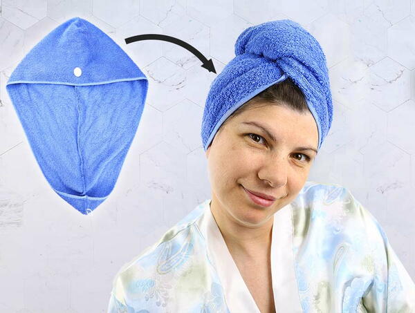 Hair Turban Out Of Old Bath Towel