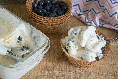 Easy Homemade Lemon Blueberry Ice Cream