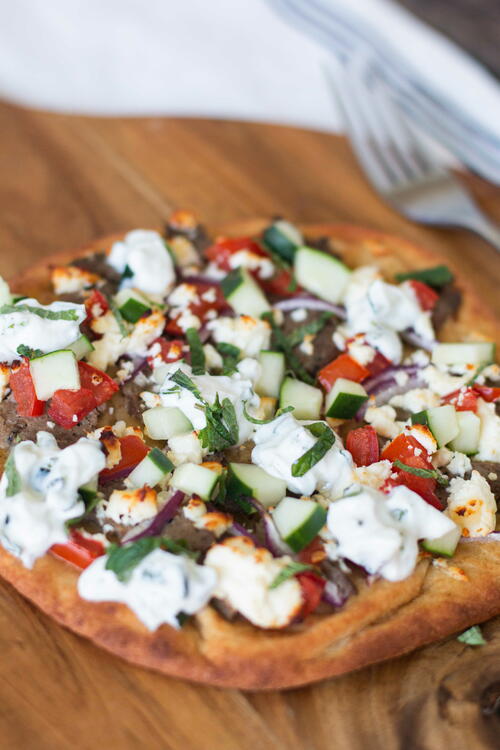 Gyro Pizza Recipe. Delicious Use For Leftover Gyro Meat.