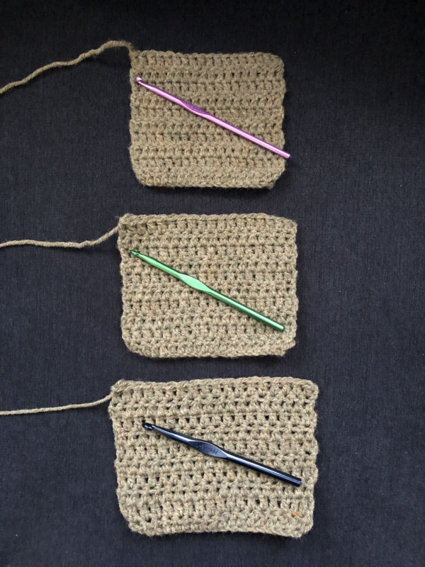 Example Image Shows Adding Width by Crocheting With a Larger Crochet Hook
