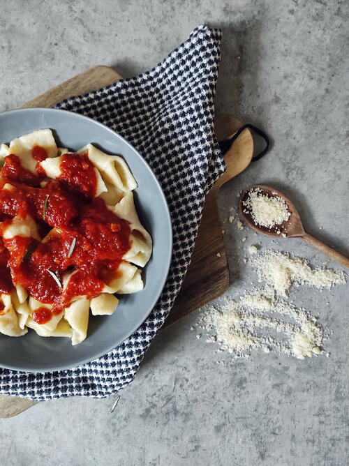 Fuzi With Tomato Sauce and Rosemary