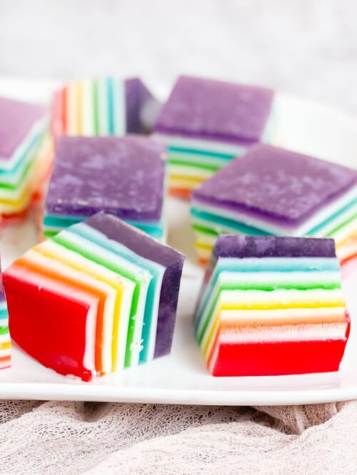 Rainbow Jello Layers Recipe With Video Instructions