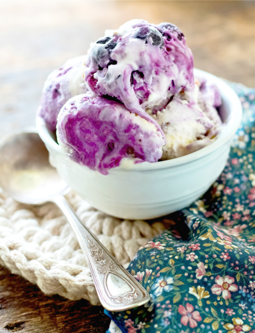 Blueberry Cream Cheese Ice Cream