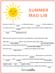 Printable Summer Mad Lib PDF | FaveCrafts.com