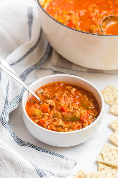 Chicken Stuffed Pepper Soup (stovetop & Instant Pot)