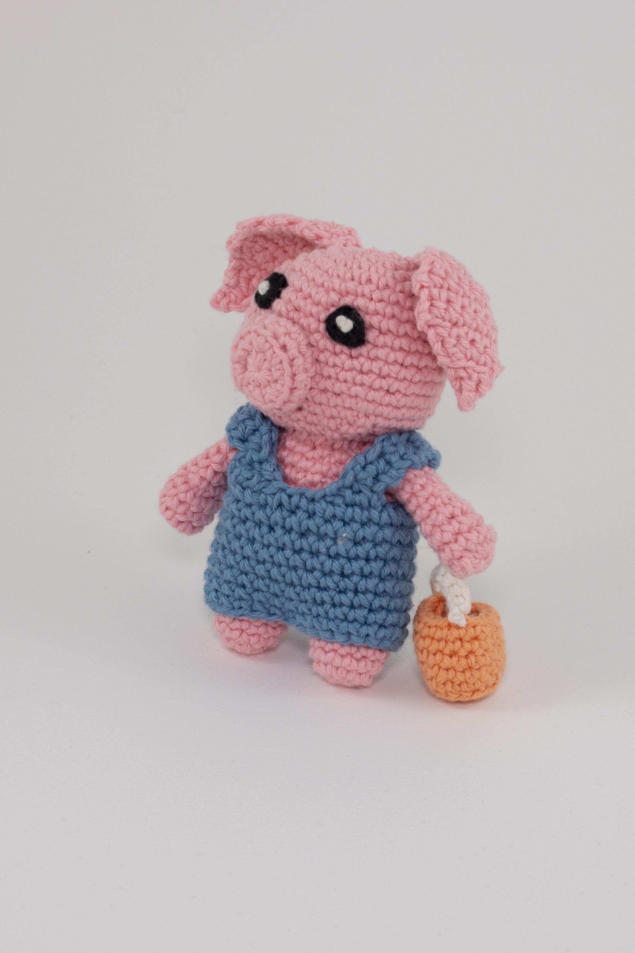 Little Pig With Bucket | AllFreeCrochet.com