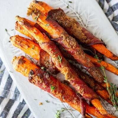 Air Fryer Bacon Wrapped Carrots