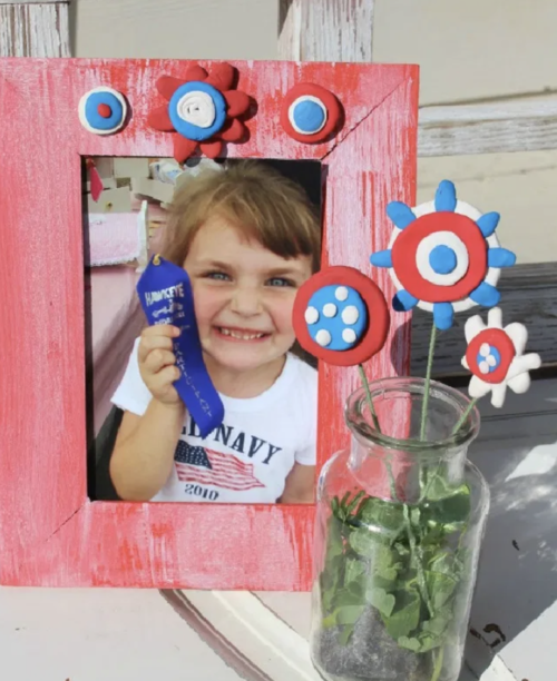 Polymer Clay Patriotic Picture Frame