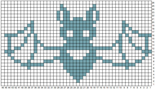 Vampire Bat Knitting Chart