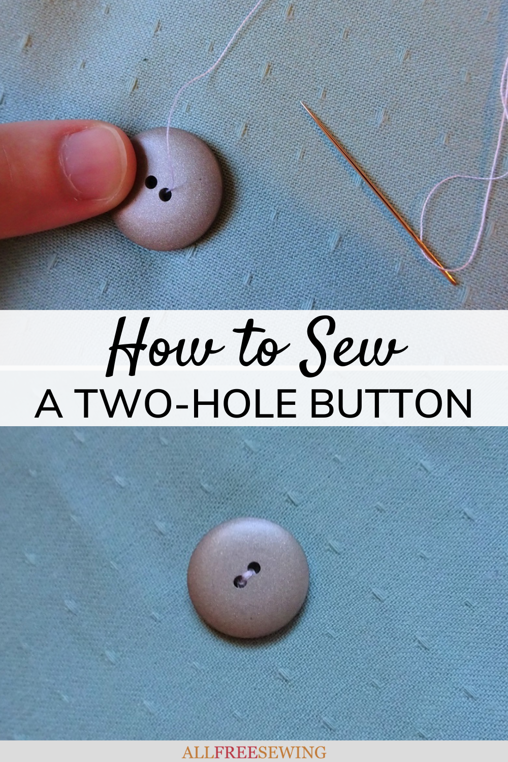 How to Sew a Two Hole Button | AllFreeSewing.com