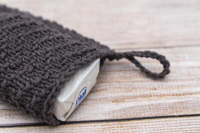 Chevron Seed Stitch Soap Sack