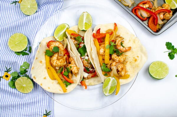 Shrimp Sheet Pan Fajitas Recipe | FaveHealthyRecipes.com
