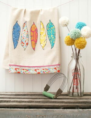 Fab Feathered DIY Dish Towels