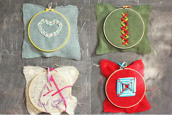 Burlap Embroidery for Kids
