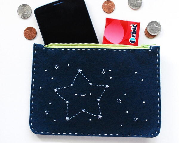 Cute Constellations Zippered Pouch Pattern