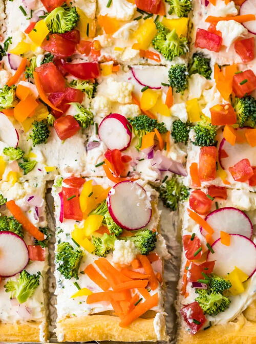 Crescent Roll Veggie Pizza Appetizer